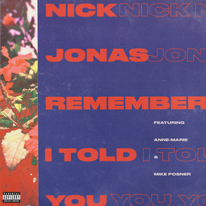 remember i Told You(热度:21)由wassup qmkg翻唱，原唱歌手Nick Jonas/Anne Marie/Mike Posner