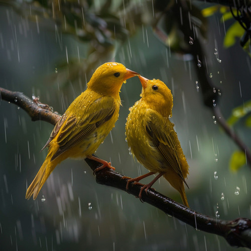 Serene Binaural Rain and Birds in Nature Soundscape