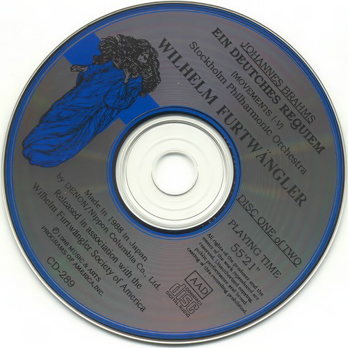 Wilhelm Furtwangler Conducts Brahms: Ein Deutsches Requiem & Symphony No. 1 (威廉·富特文格勒指挥勃拉姆斯作品：德意志安魂曲和第1号交响曲)