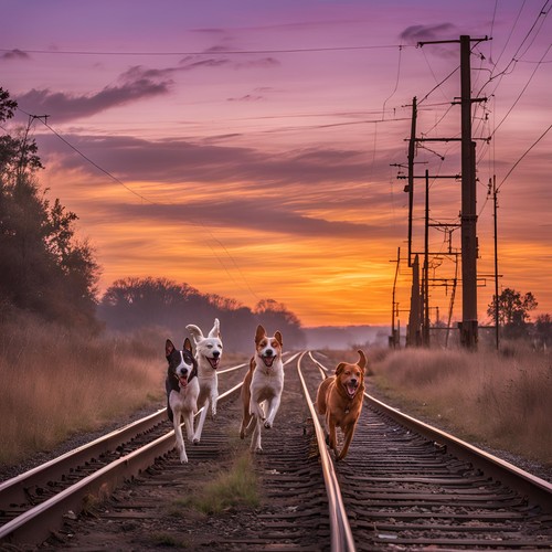 Chasing Train Tracks at Dusk