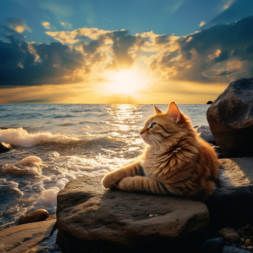 Calma Costera Del Gato: Serenas Olas Oceánicas Para Felinos
