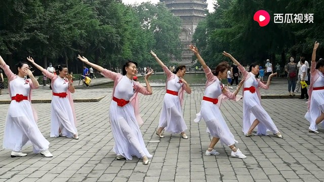 广场舞 - 紫竹院广场舞《凉凉》，亚南领舞，遇到什么事了，跳着跳着笑场了 (广场舞)