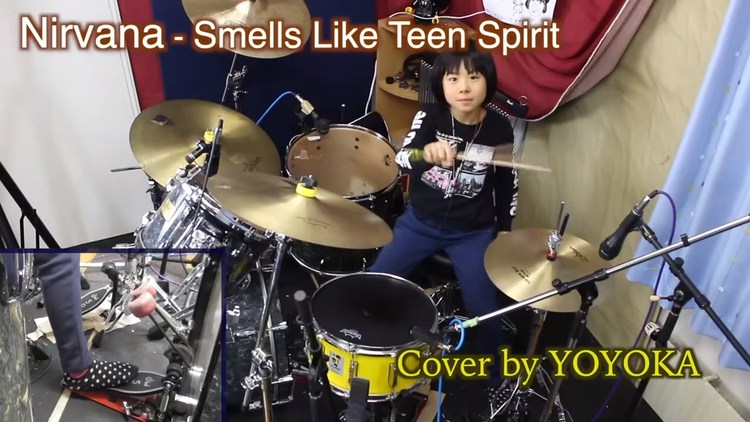 日本9岁小鼓手演绎nirvana《smells like teen spirit》