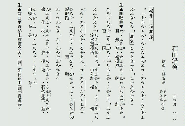 【粤剧粤曲】《花田错会》（蒋文端、叶幼琪）（附工尺谱）