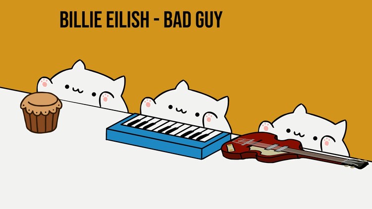 bongo cat三只小喵翻唱碧梨billie eilish热单《bad guy》