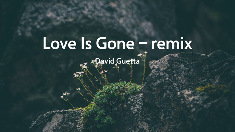 david guetta《love is gone - remix》——歌词版mv