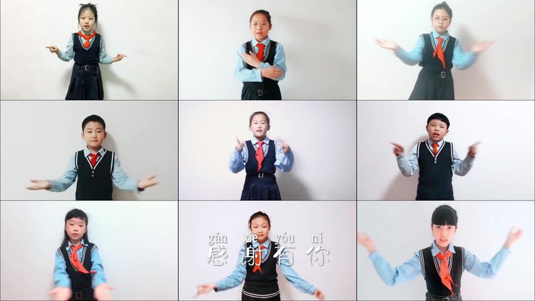 小学生版《听我说谢谢你》手势舞 完整版