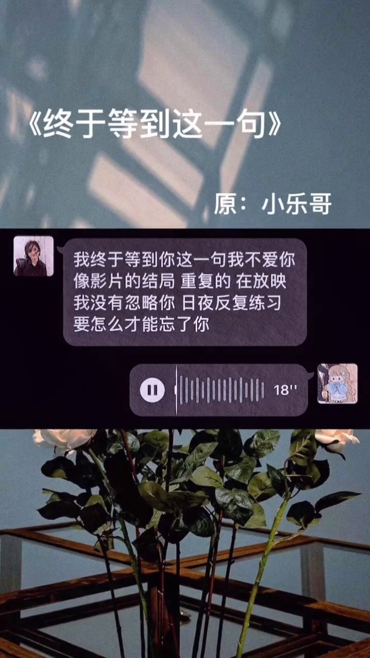 终于等到这一句#原唱小乐哥 他们种小麦 我偏种玫瑰 我可以饿死 但