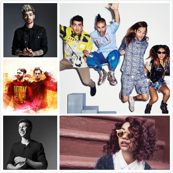 alessia cara,the chainsmokers,dnce,shawn mendes,zayn