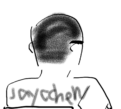 不愿透露帅气正面的小陈