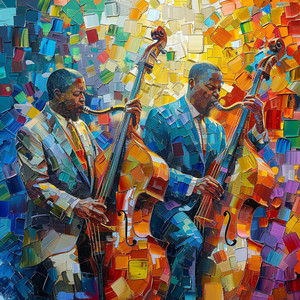 Lienzo De Jazz En El Ritmo Nocturno