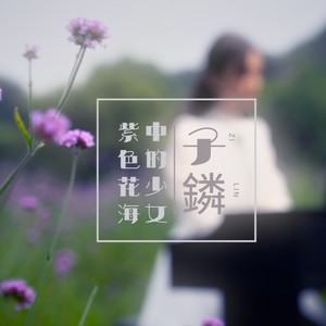 紫色花海中的少女