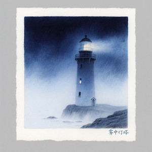 w . - 雾中灯塔