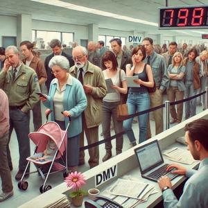 At The DMV (Dept. of Motionless Vehicles)