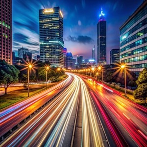 Играет огнями город