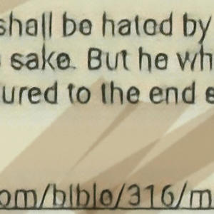 but he who shall have endured to the end... (Explicit)