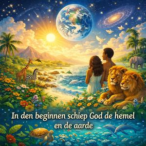 In den beginnen schiep God de hemel en de aarde