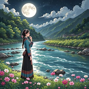 站在河边的姑娘