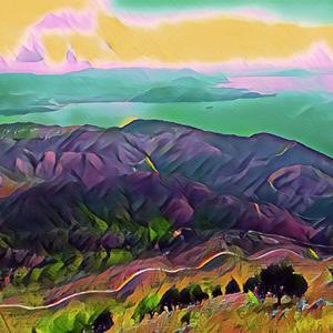 Riding under the evening sun