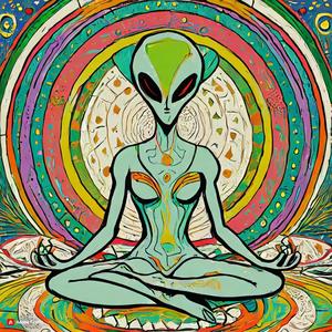 meditating alien