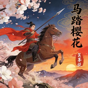 马踏樱花-笑菩提