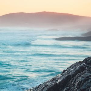 Sea Waves Falling on the Rocks