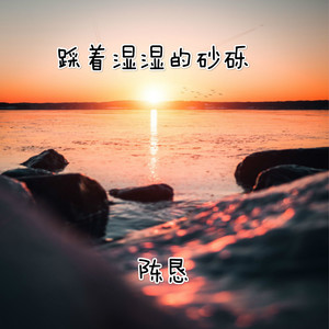 踩着湿湿的砂砾