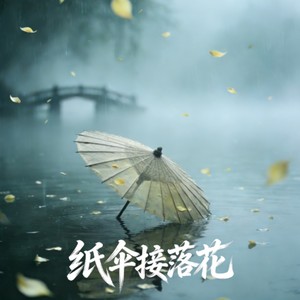 纸伞接落花