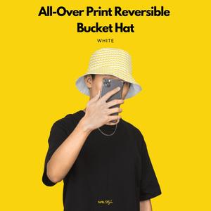 All-Over Print Reversible Bucket Hat, White