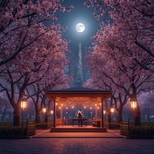 桜のブランコの月明かり