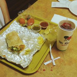 Rice & Bean Burrito with a Medium Jamaica (Explicit)
