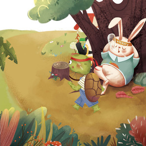 狐狸妈妈和五只小狐狸-晚安