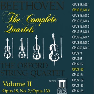 Beethoven, L.: String Quartets (Complete) , Vol. 2 - Nos. 2 and 13 (Orford String Quartet)