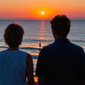 一个人想念两个人的画面