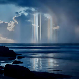 above the sea.