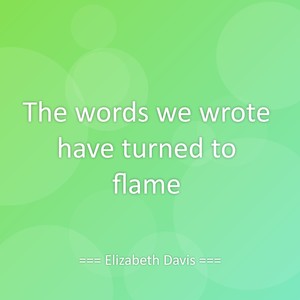 The words we wrote have turned to flame