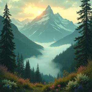 Serenity Of Green Mountains