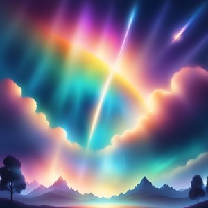 虹の雨が降る街