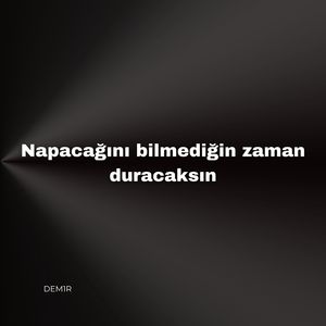 Napacağını bilmediğin zaman duracaksın