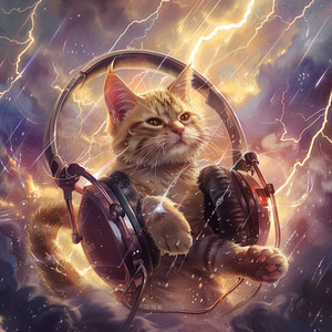 Cats in Thunder: Calming Melodies