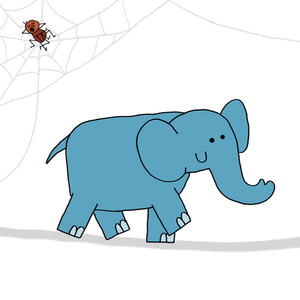 En elefant kom marcherende