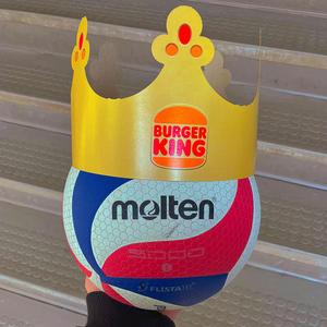 burger king crown on top of my volleyball