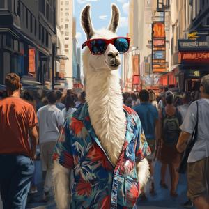 llama in the city