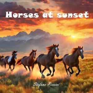 Horses at sunset