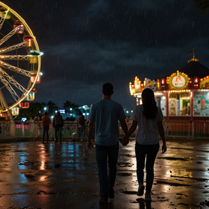 Rainy Amusement Park