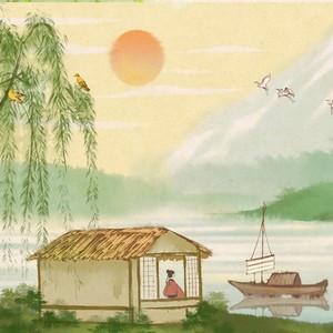 《绝句》 两个黄鹂鸣翠柳