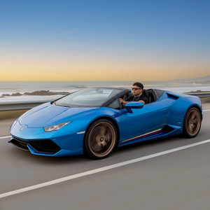 montado en la lambo
