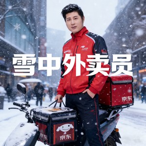 雪中外卖员