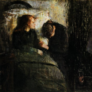 Fragments of Edward Munch's "The sick girl"