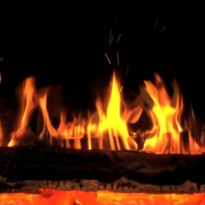 Crackling Holiday Log Fire - Single